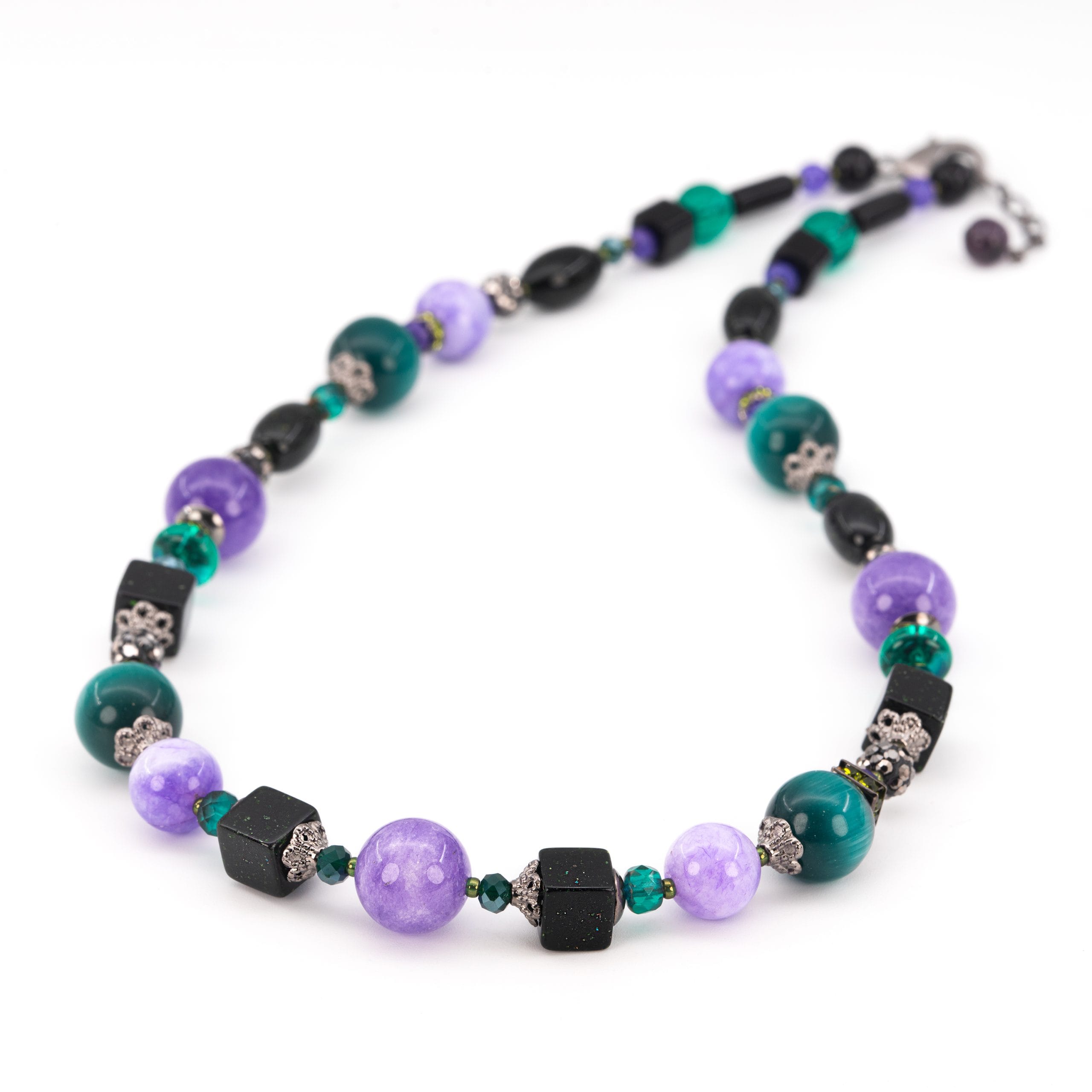 Бусы «Фэнтези» из кварца и кошачьего глаза